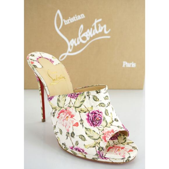 Christian Louboutin Shoes - Christian Louboutin Floral Pigalle Pigamule Snakeskin Mule Size 38.5 New $1195
